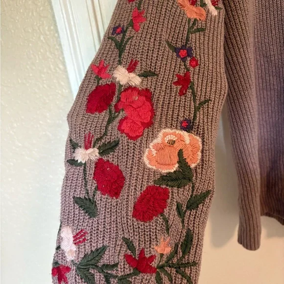 Embroidered Ribbed Knit Sweater - Picture 2 of 3